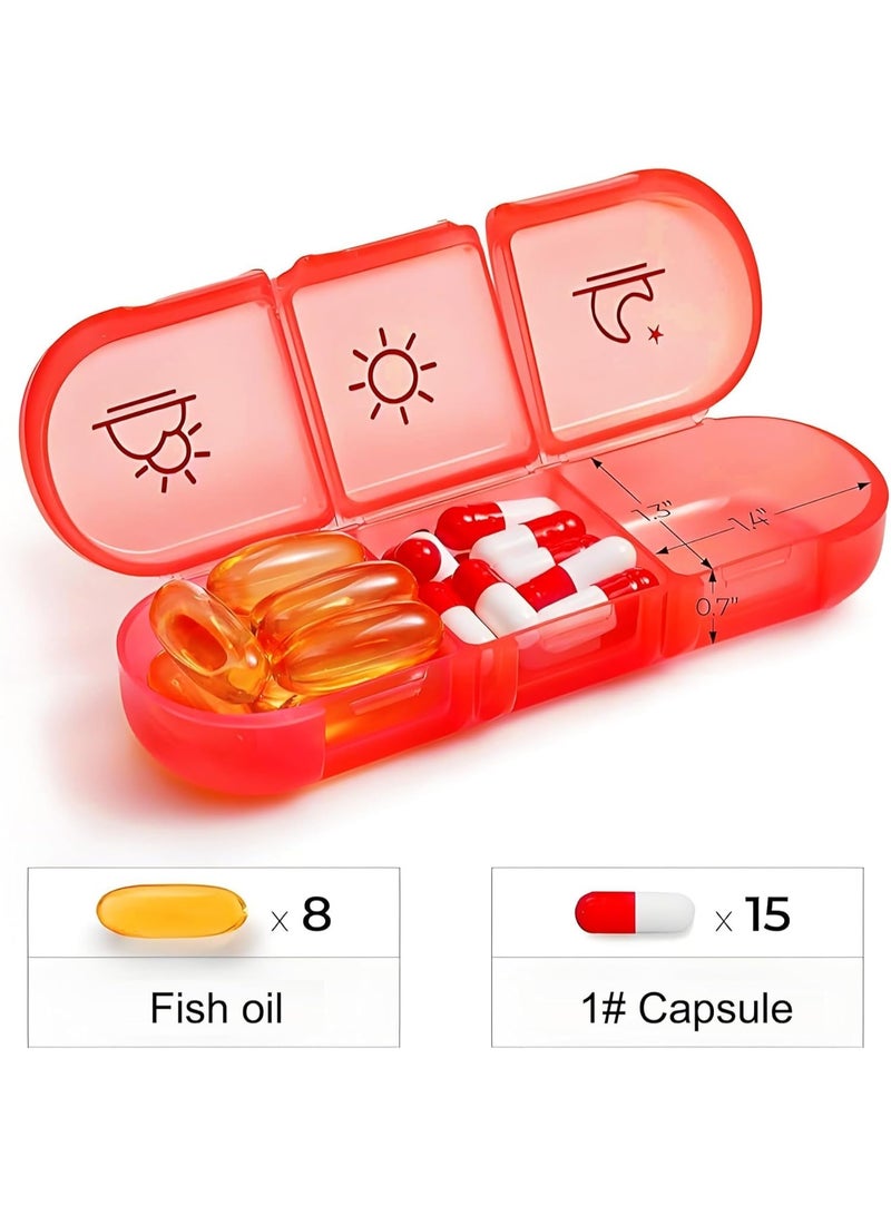 Weekly medicine organizer, 3 times/7 days, portable travel medicine organizer, with divider lid, suitable for vitamins, fish oil, capsules, etc. (colorful) - Image 3